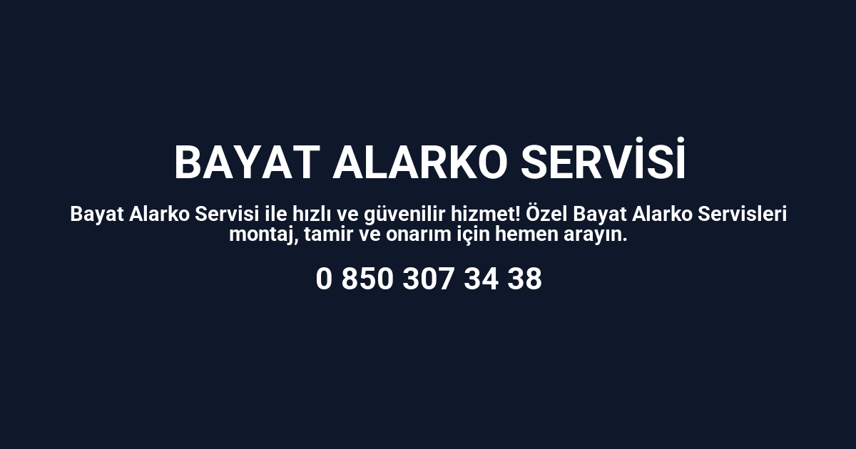 Bayat Alarko Servisi